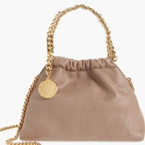 Stella McCartney NWT Mini Falabella Metallic Faux Leather Drawstring Crossbody